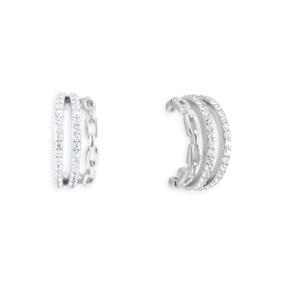 Boucles d'oreilles en argent 925 rhodié avec oxydes de zirconium