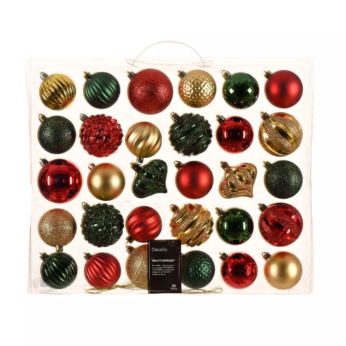 Kit de décoration de sapin de Noël Agéna Vert sapin, Rouge et Or
