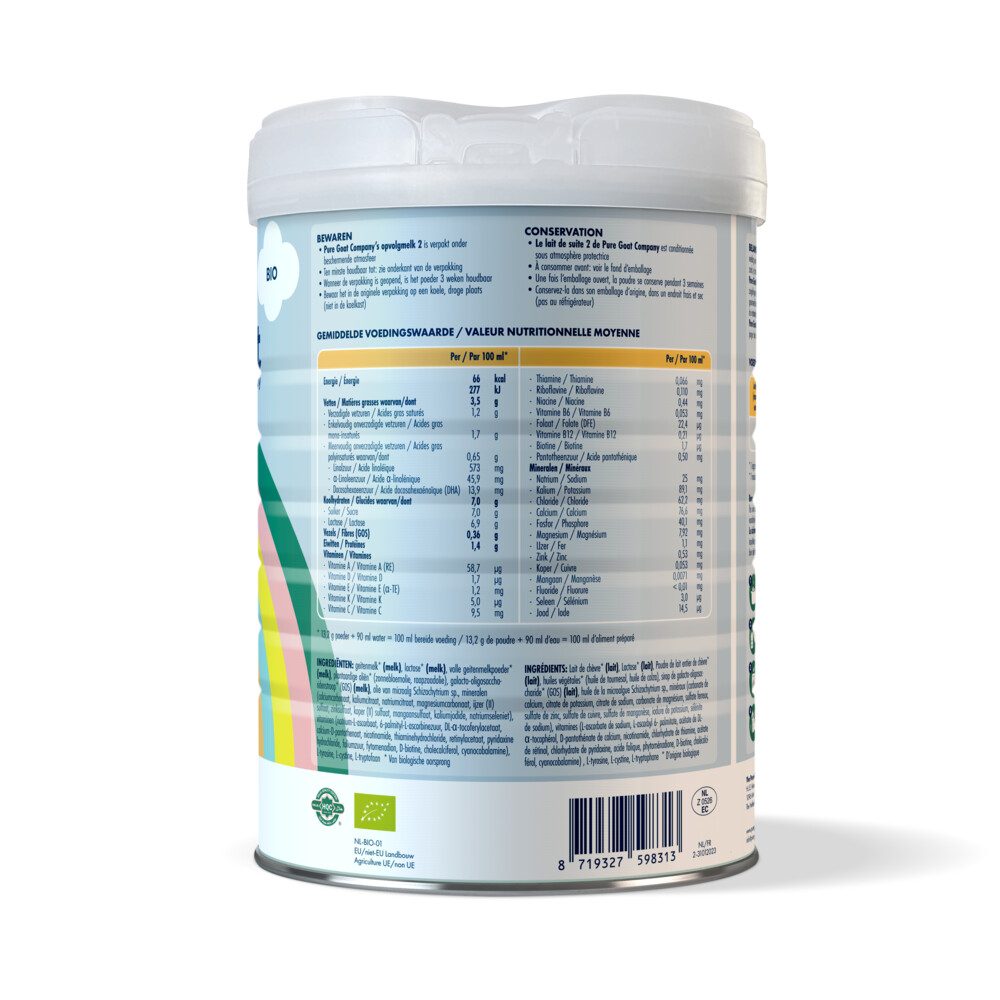 Pure Goat Geitenmelk 2 Opvolgmelk800 gr