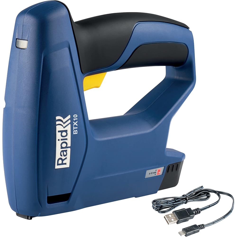 Rapid BTX10 - Agrafeuse électrique Sans Fil pour Agrafes N°53 (4-10 mm), Batterie Longue Durée 900 Agrafages (5001497) : Fournitures de bureau