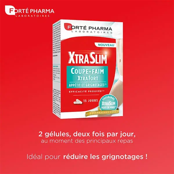 Forté Pharma Xtraslim Supressor de Apetite, Auxiliar de Emagrecimento, 60 Cápsulas
