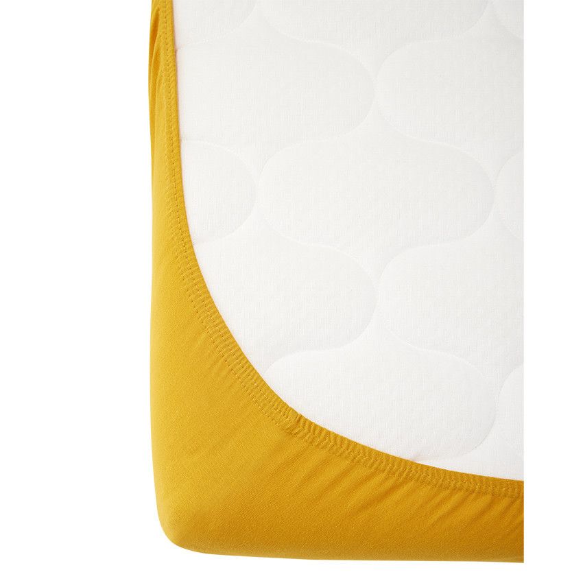 Drap housse en jersey 70 x 140 cm - Jaune
