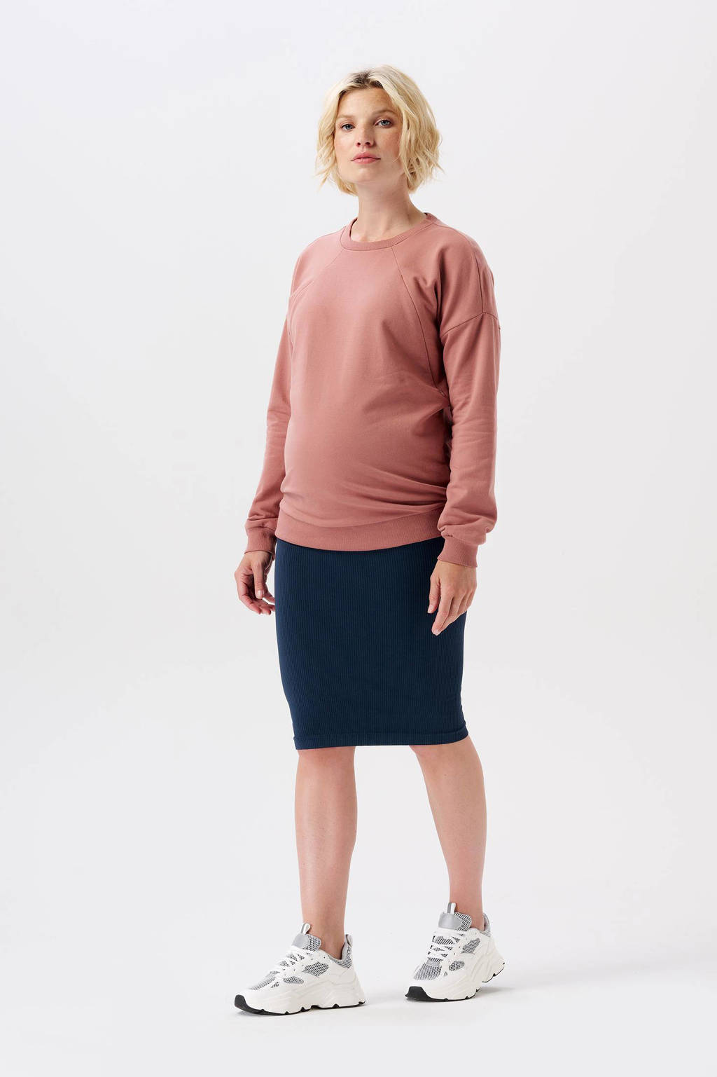Noppies ribgebreide zwangerschapsrok Ema donkerblauw