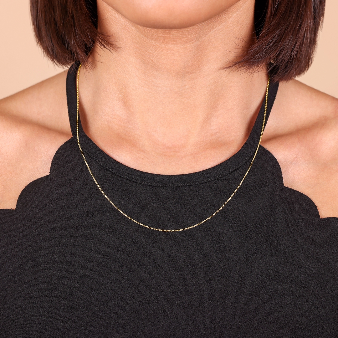 0.8mm Ankerkette 750/18 K Gelbgold