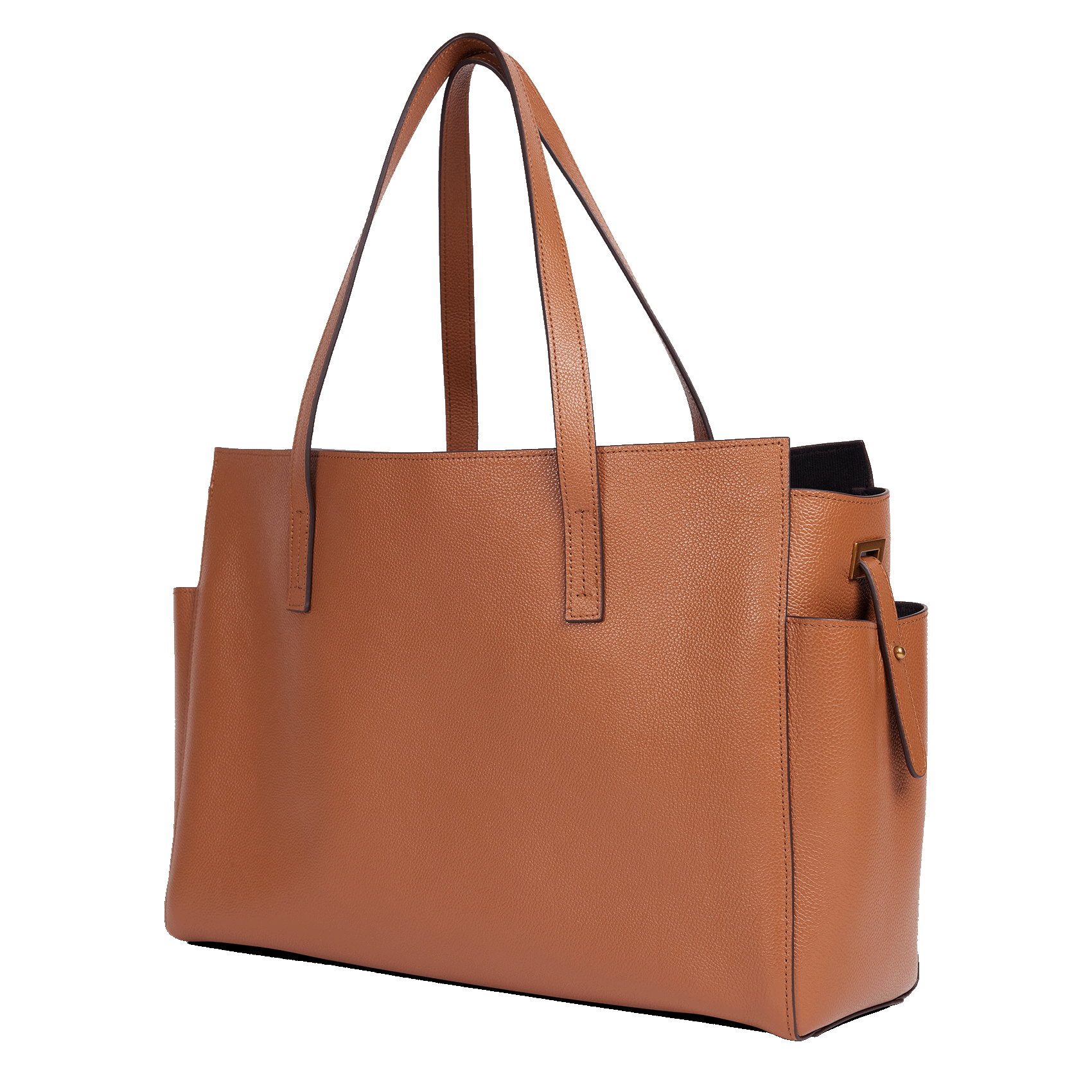Cabas en cuir motif reptile | Marron