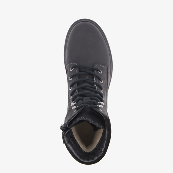 Hush Puppies leren veterboots zwart