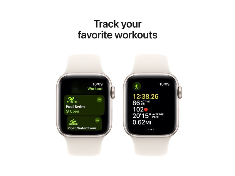 Apple Watch SE 2024 40 mm GPS Starlight Sport Band M/L Kann schön viel. Für ganz schön wenig.