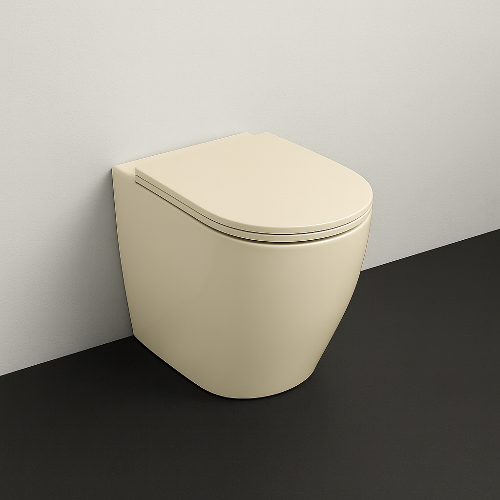 Isvea Infinity staande toiletpot randloos 36.5x52cm ivoor