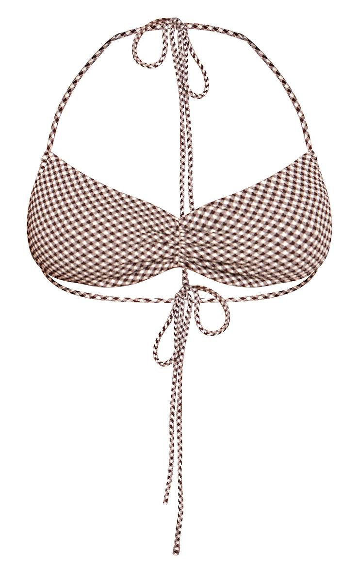 Blanc Ensemble Coordonné Brassière Dos Nu À Carreaux Vichy Monochrome Petite