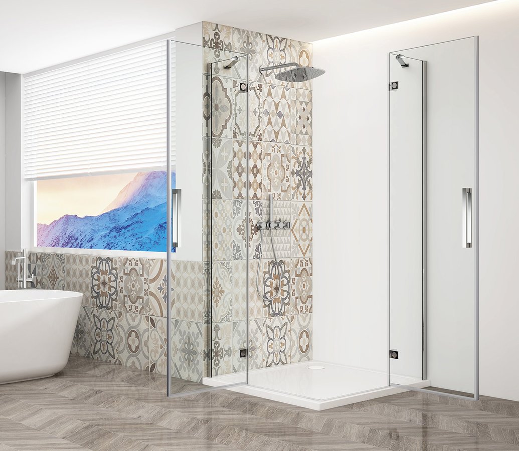 Gelco Trinity douchecabine met hoekinstap 100x100cm helder glas chroom