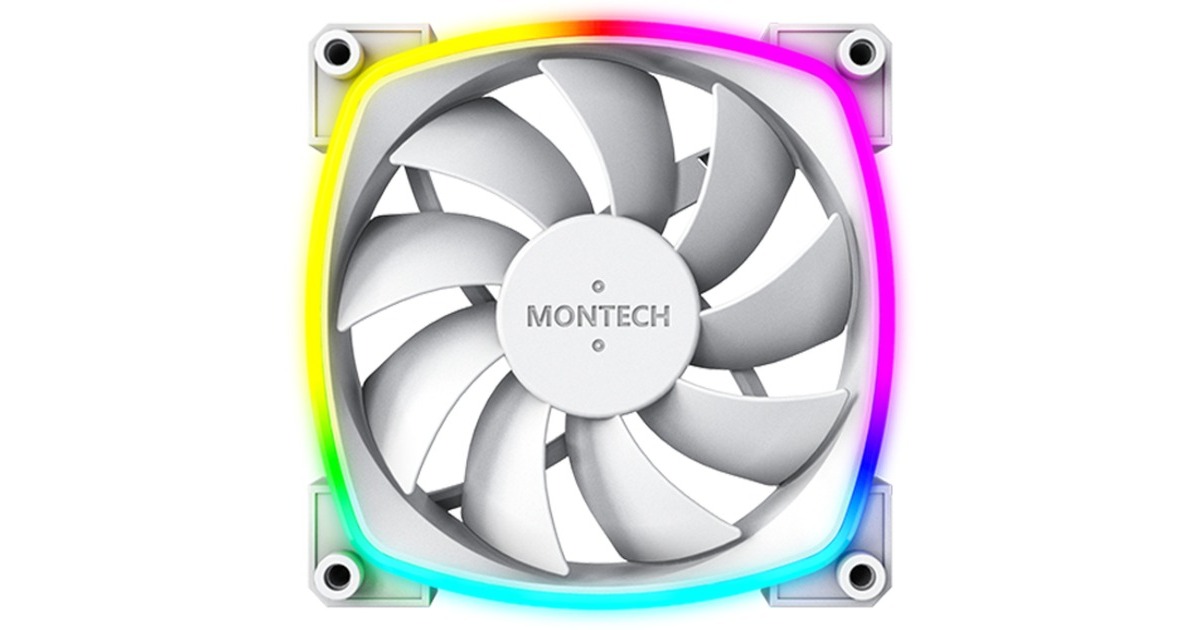 MontechAX120 fan PWM 3-pack RGB case fans  (Wit, 3 stuks, 120 x 120 x 25 mm)