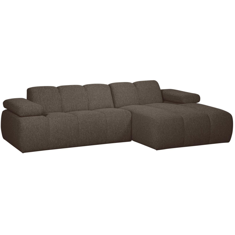 WOOOD Mojo bank chaise longue rechts bouclé bruin