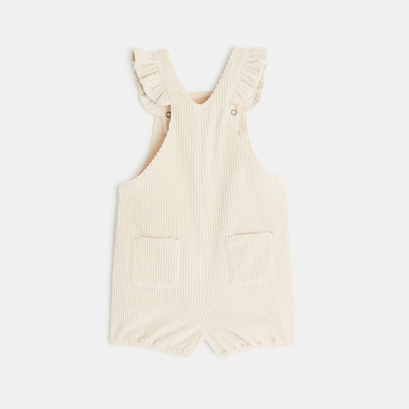 Salopette bébé fille velours côtelé crème Catimini Blanc