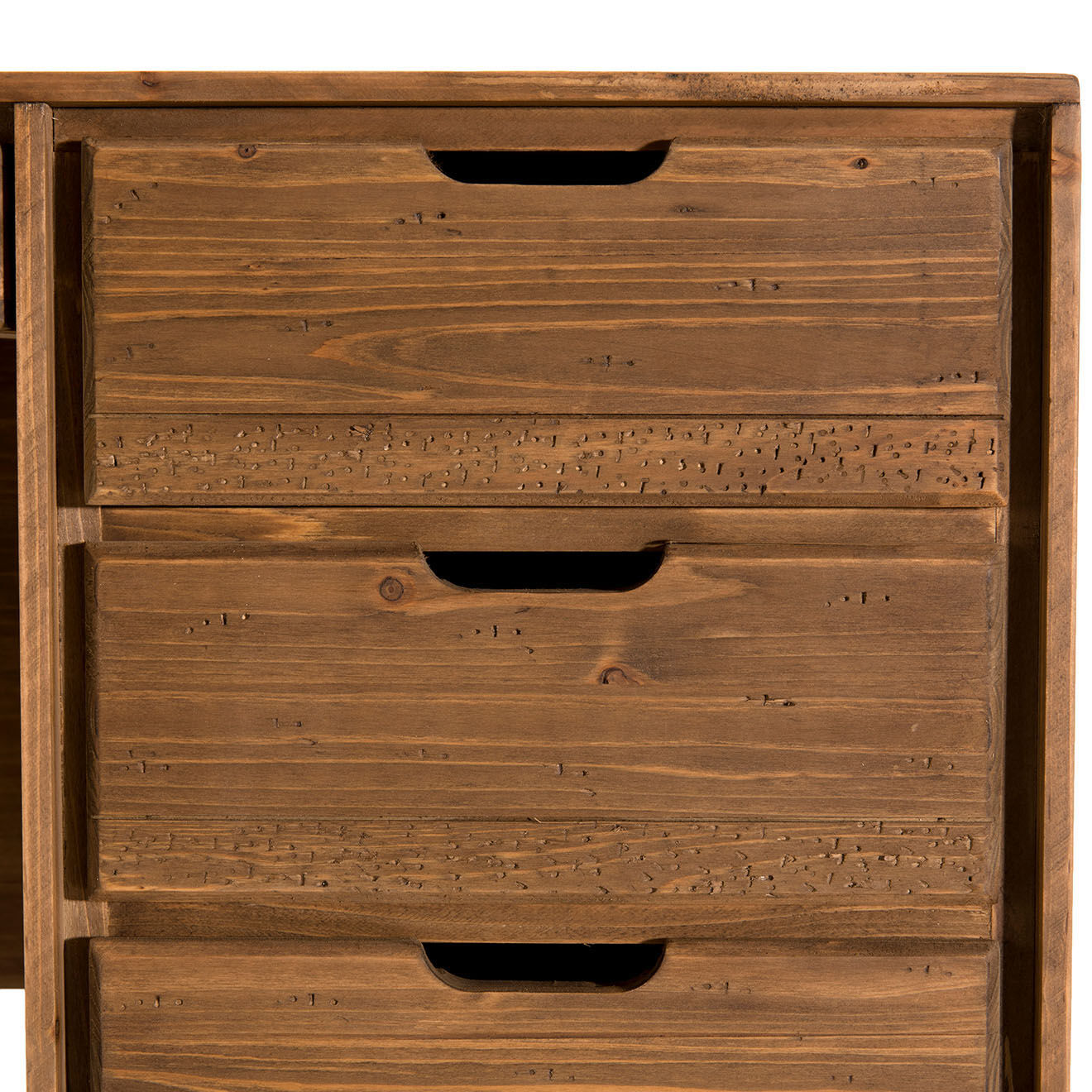 Macabane Bureau scandinave bois 6 tiroirs sapin andy bois - 128x57x77 cm