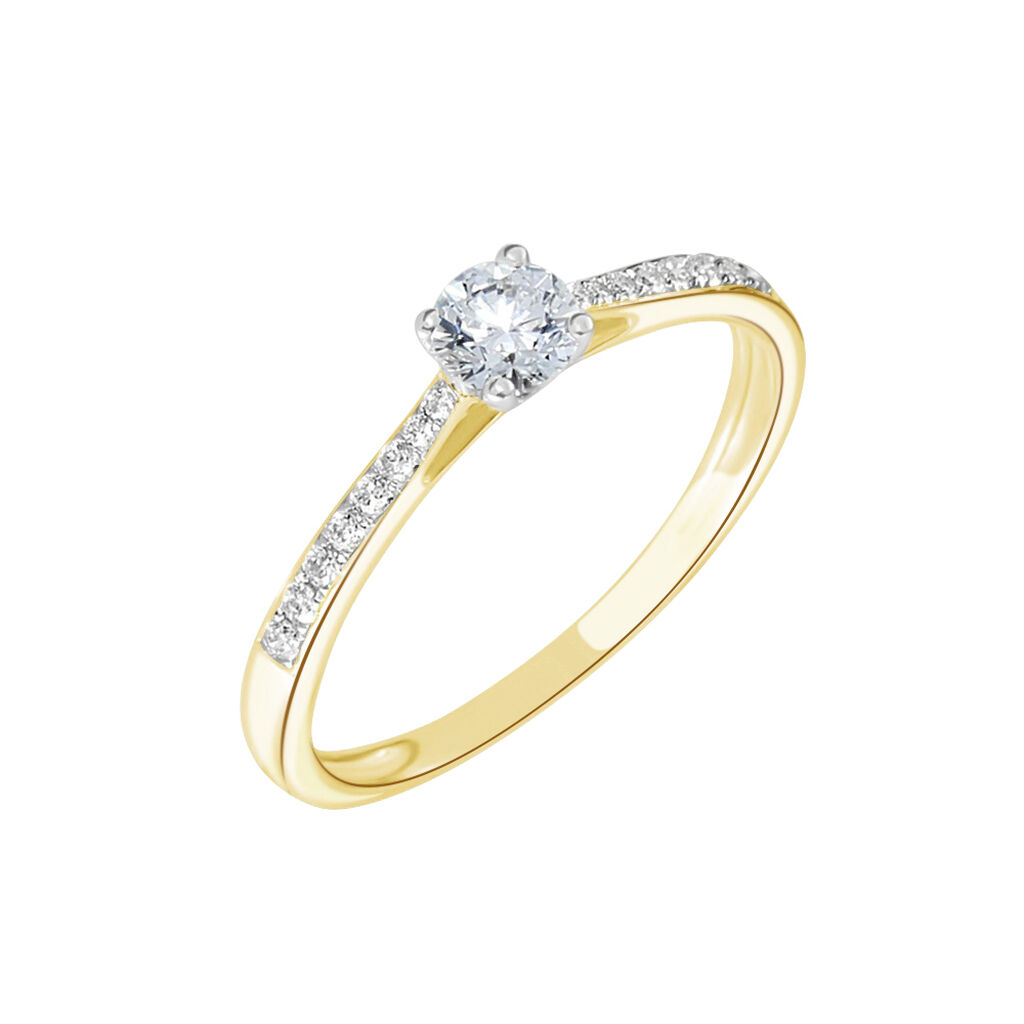 Bague Solitaire Hemera Or Jaune Diamant Synthetique