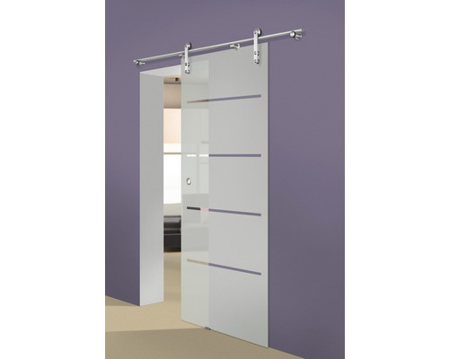 Pertura glazen schuifdeurvleugel Runa 4-streeps design 2043 x 720 x 8 mm rechts voor Tildra beslag