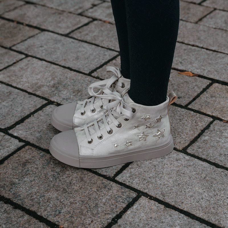 Shoesme gouden veterboot Metallic, Microfiber leer | Meisjes schoenen