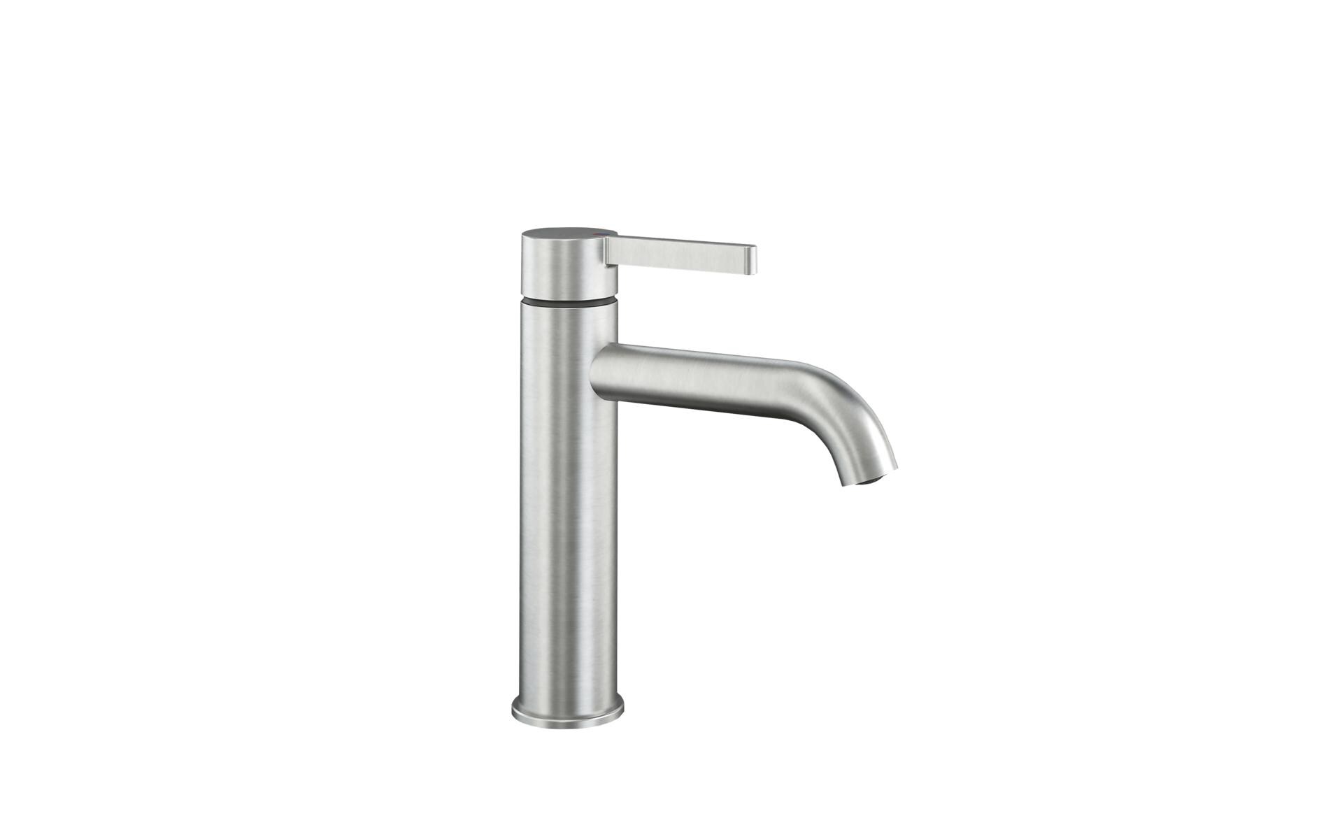 Lavaboarmatur BEVO ohne Ablaufgarnitur - Gebürsteter Stahl<br>Hebelmischer