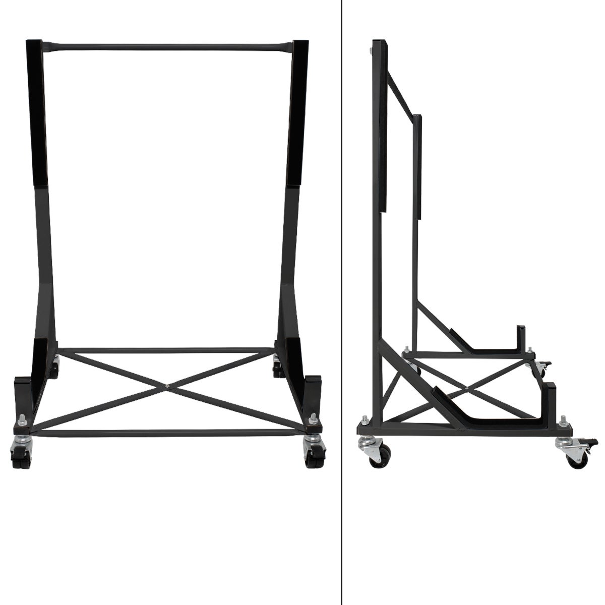 ECD Germany Hardtop Stand met 4 vergrendelbare wielen incl. hoes - Zwart - Gemaakt van gepoedercoat staal - Hardtop Stand Hardtop Houder Opbergtrolleyhoes Beschermhoes