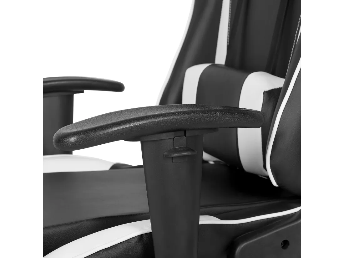 Chaise de bureau GAMER Cuir PU Blanc