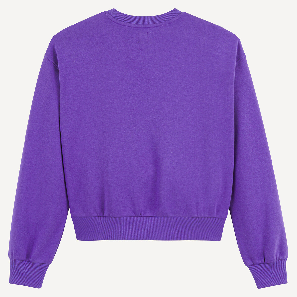 COLEÇÕES LA REDOUTE<br>Suéter com gola redonda e texto, em fleece