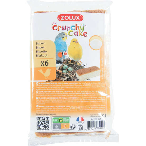 Friandise Crunchy Cake croissance pour perruches mandarins x6 - 75 g