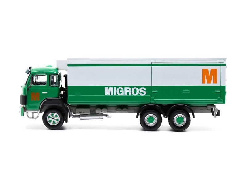 ACE LKW Saurer D330B F6 x 4 Frigo Migros 1:87 Detailliertes Kühlwagen Modell für Sammler