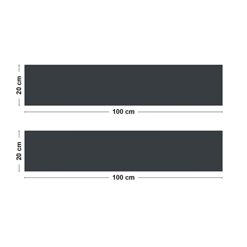 Crédence cuisine Bandeau ALU lot de 2 L100xH 20cm - ARDOISE RAL 7016 9