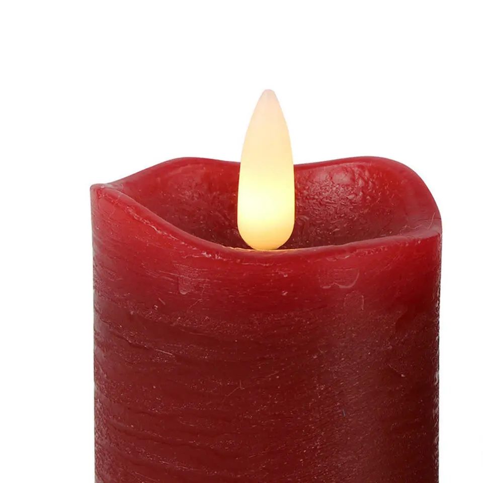Countryfield LED kaarsen/stompkaarsen - 2x st - rood - H7,2 cm