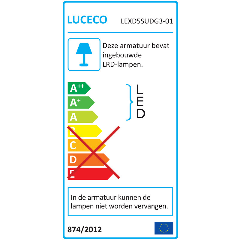 Luceco LED wandlamp IP54 45x145x120mm 5,6W 150lm 3000K