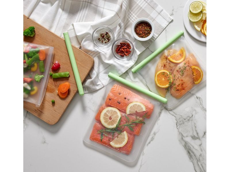 Lékué Frischhaltebeutel Set Set mit 3 flachen Mehrwegbeuteln in 3 verschiedenen Grössen
