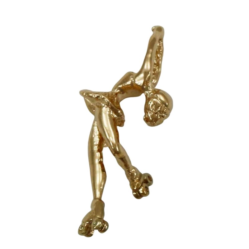 Pendentif patineuse à roulettes - Plaqué or