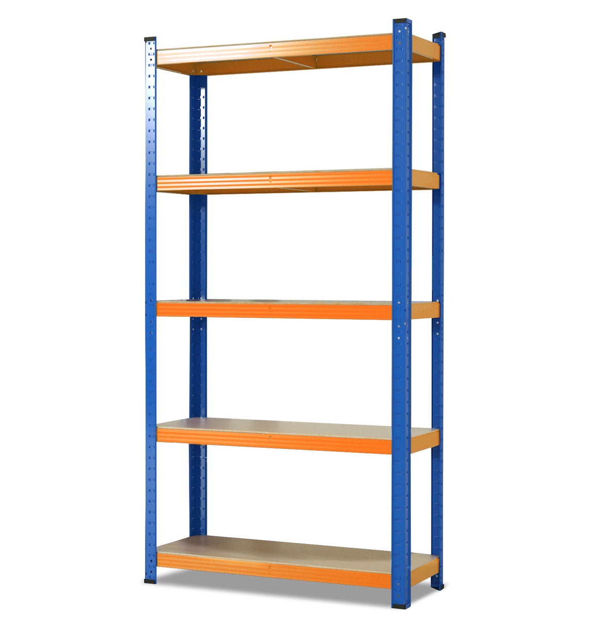 Zware stellingkast - blauw-oranje - voor kelder & werkplaats - 180 x 120 x 45 cm - draagvermogen 875 kg