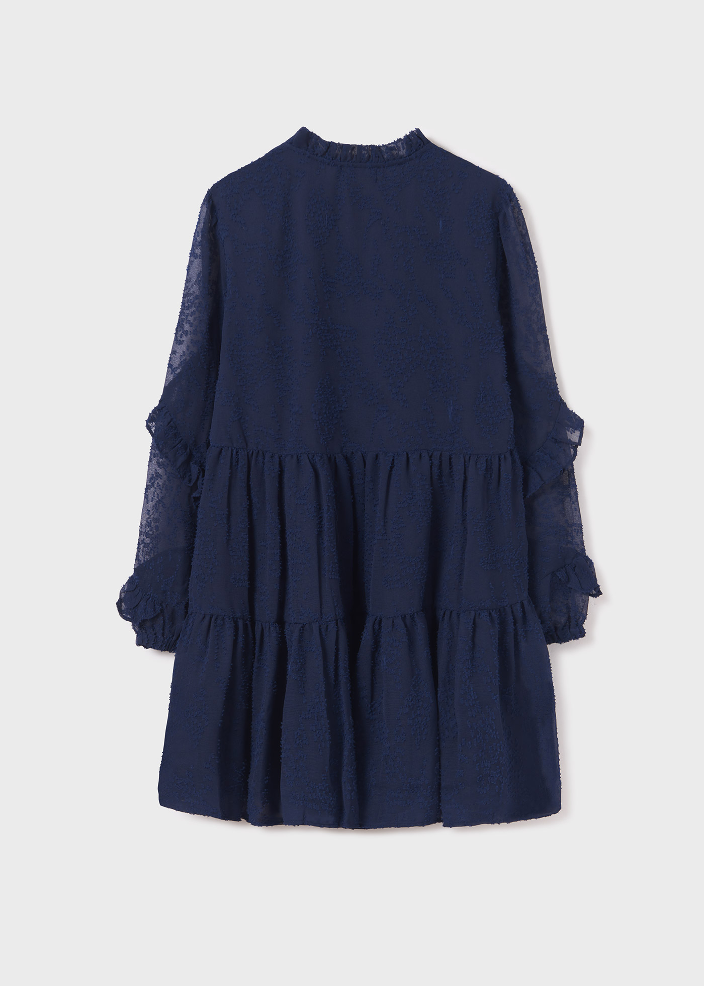 Vestido infantil de chiffon com babados