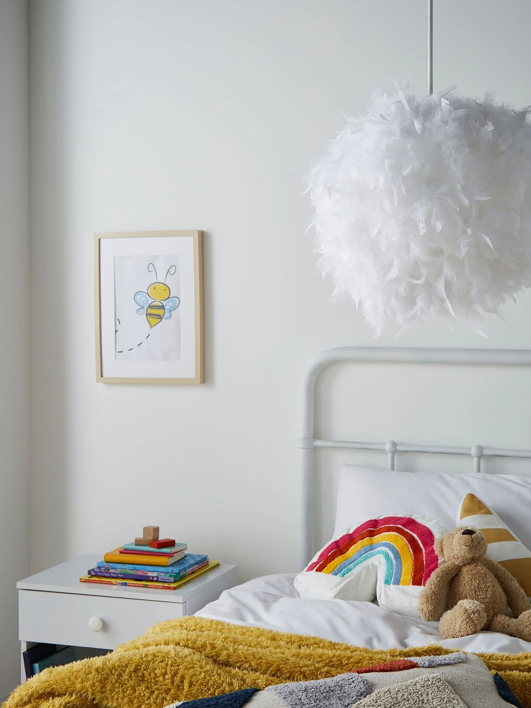 glow lampenkap met veren, 40 cm