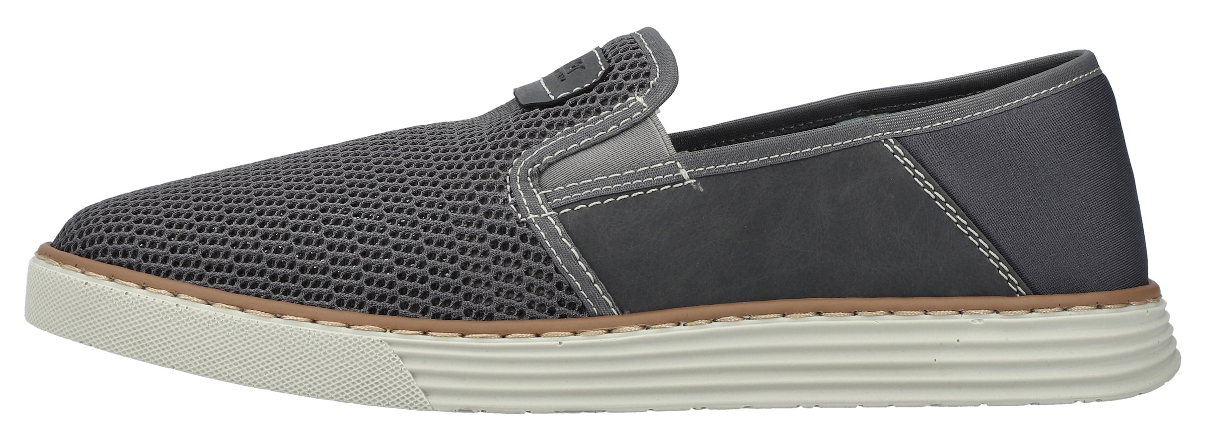 Rieker Slipper  Espadrilles, Sommerschuh mit kontrastfarbenen Ziernähten
