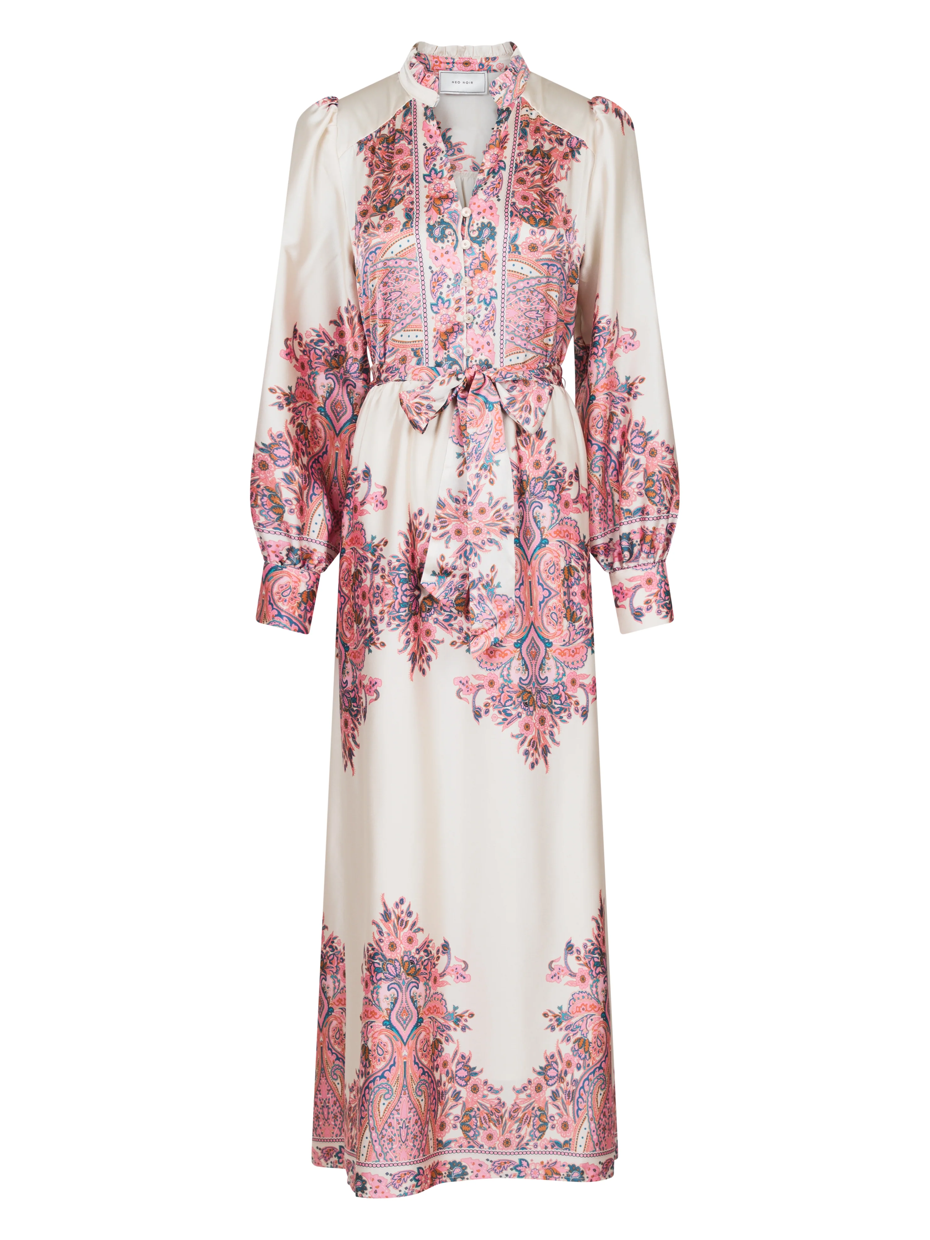 Neo Noir  Nova Paisley Border kjole - Light Pink