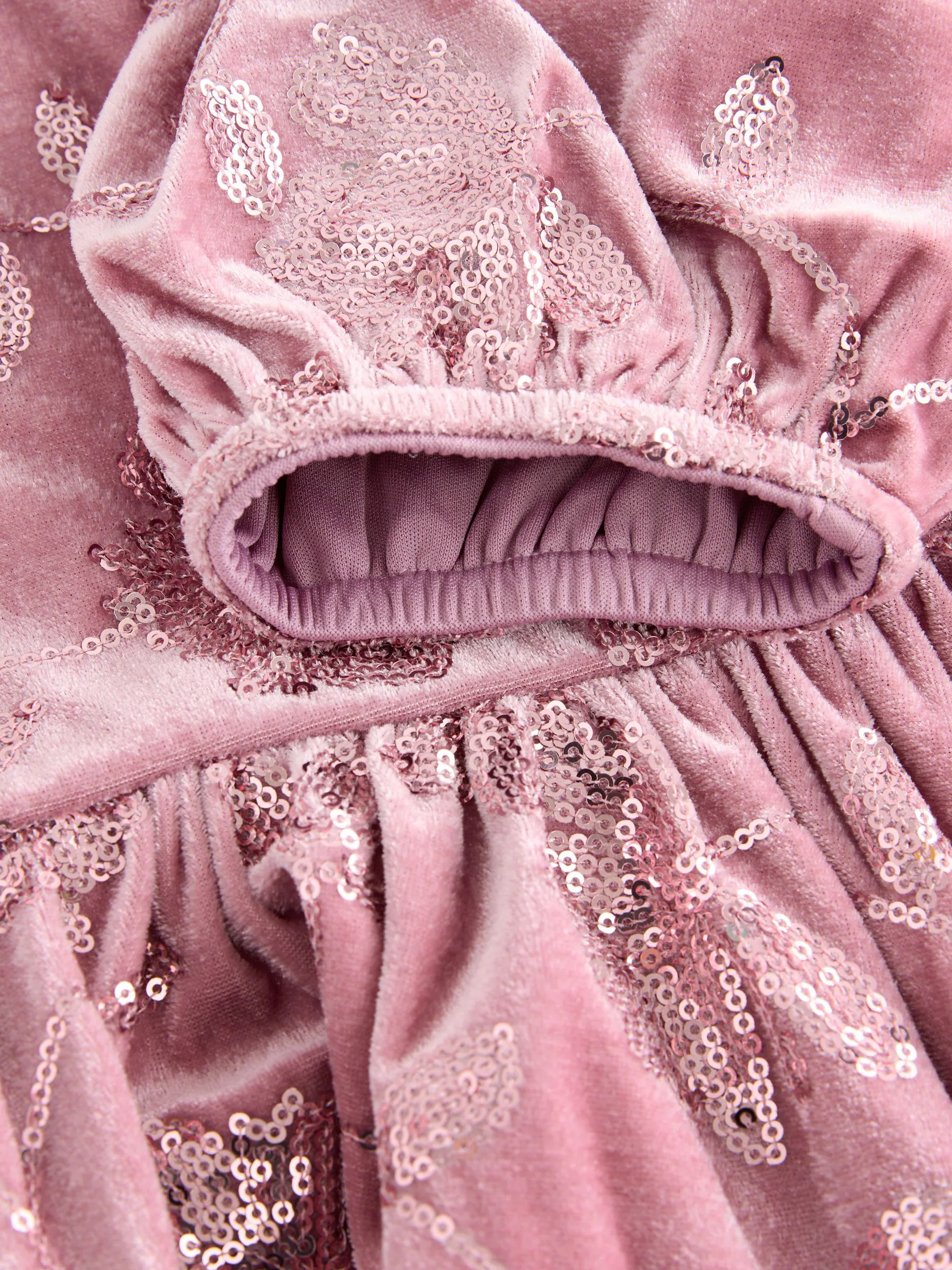 Roze - Jurk van velours met lovertjes (3-16jr)