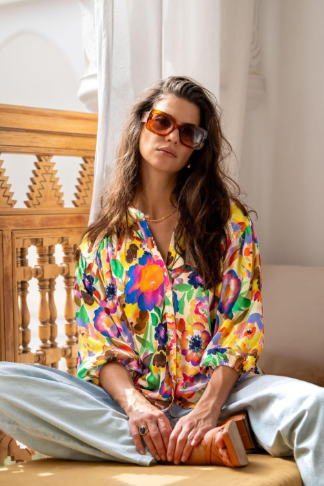 Geisha multi color dames blouse