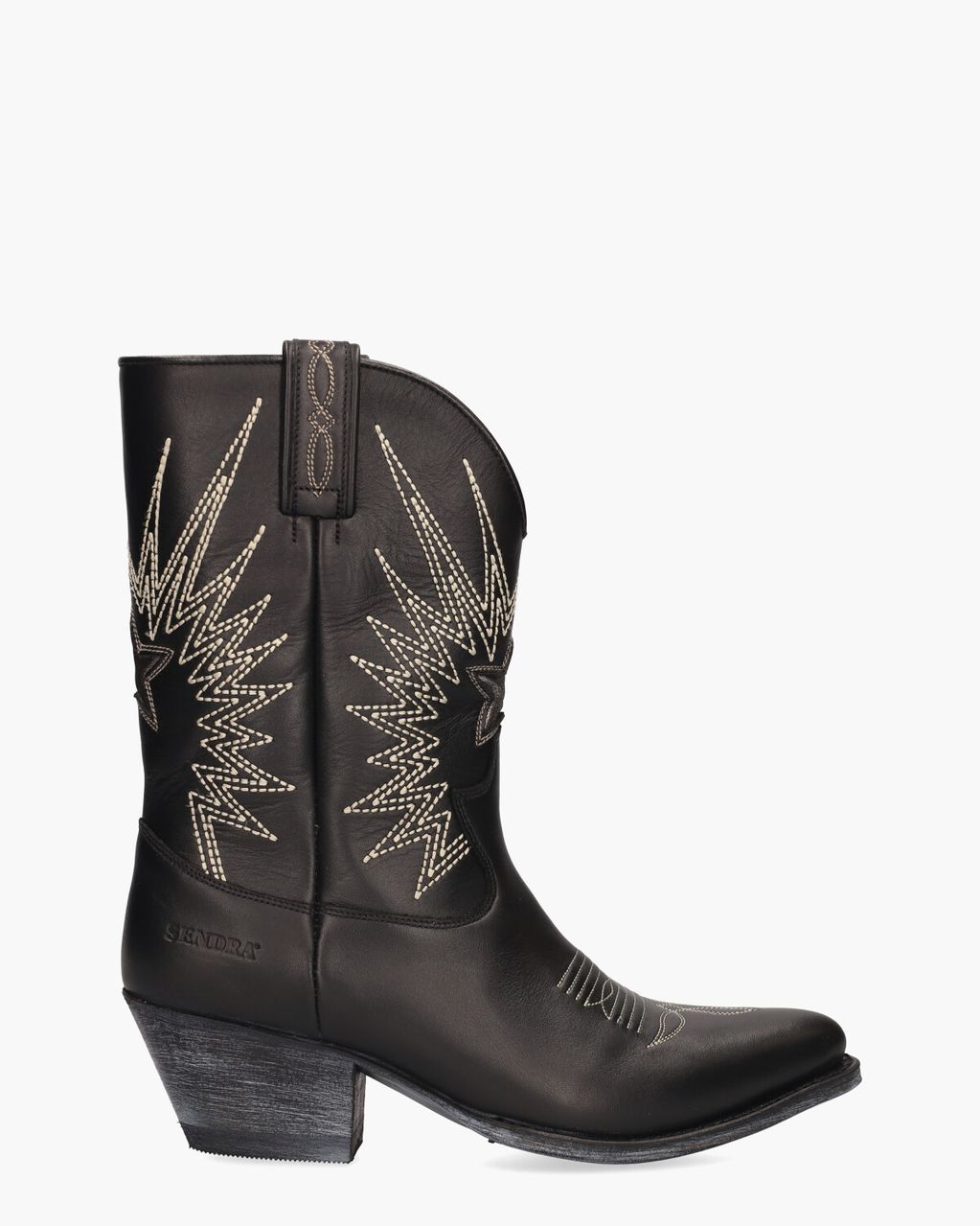 Sendra 18947 Zwart/Wit Damesboots