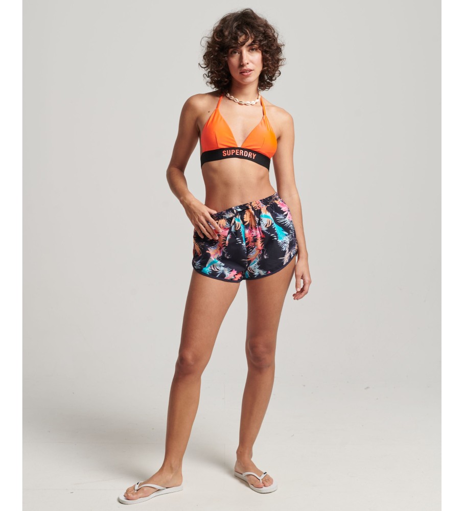 Calções de praia Superdry com estampa vintage azul marinho