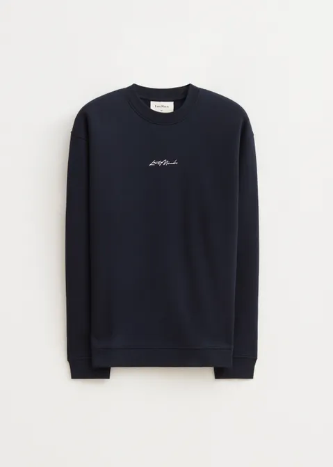 Brushed written sweater blauw (BLW.D)