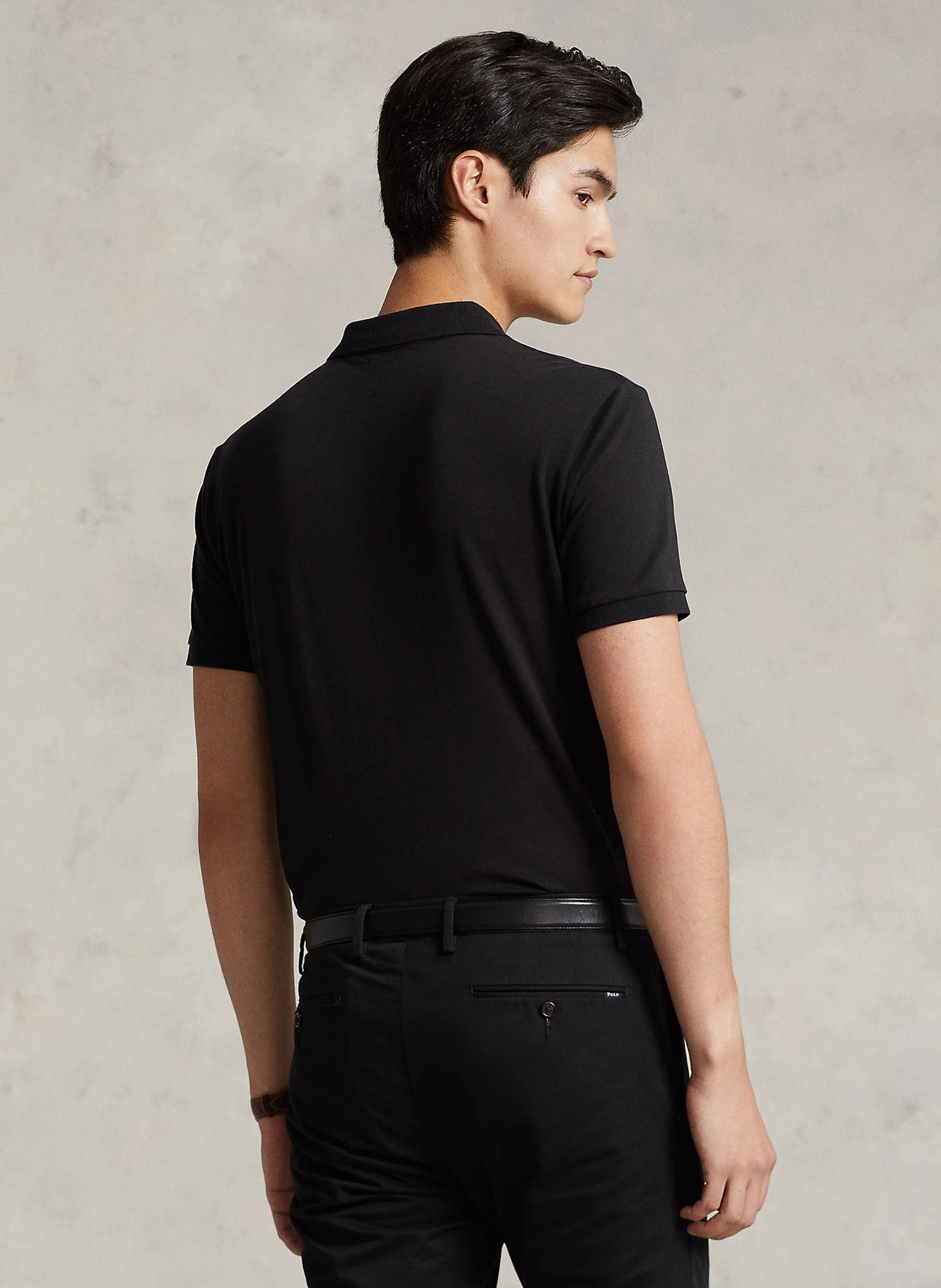 Polo slim-fit en coton | Noir