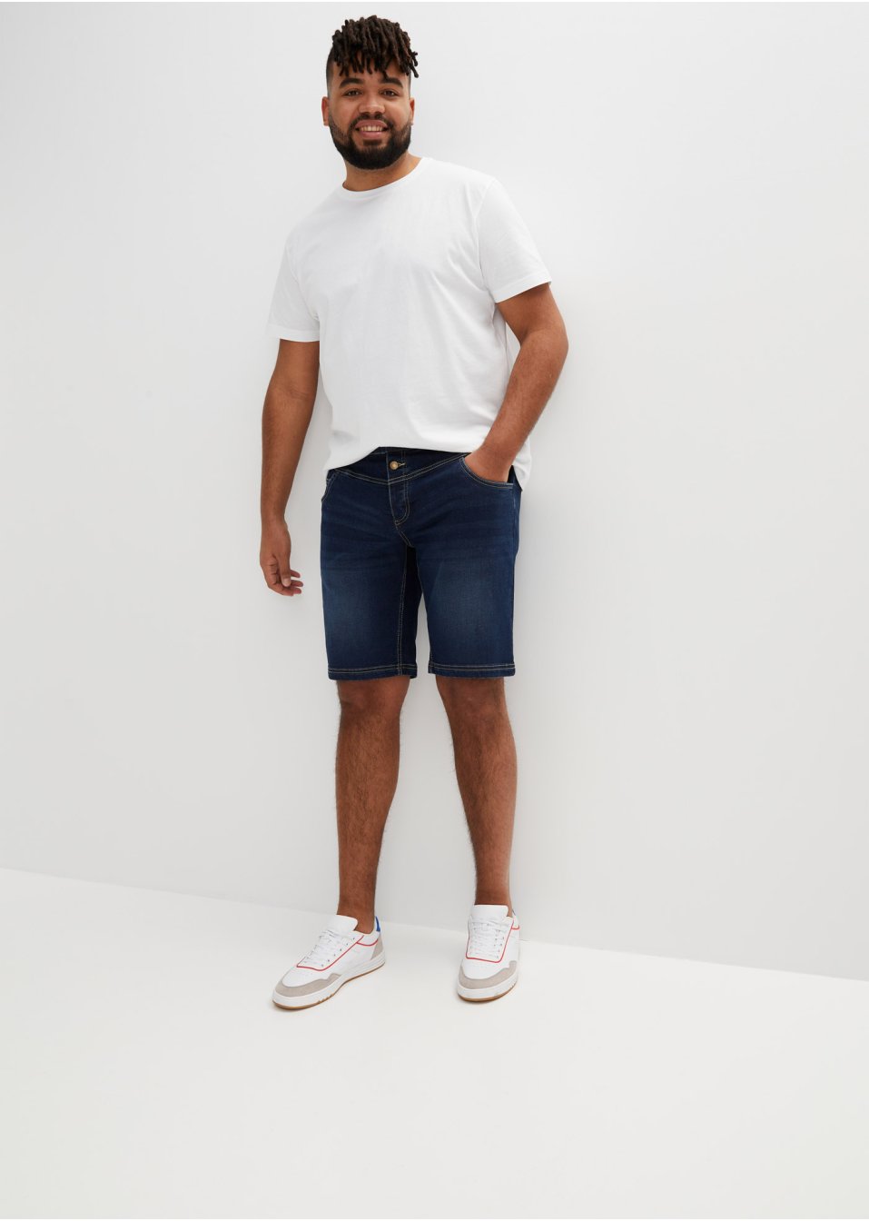 Bermuda en jean extensible, Regular Fit