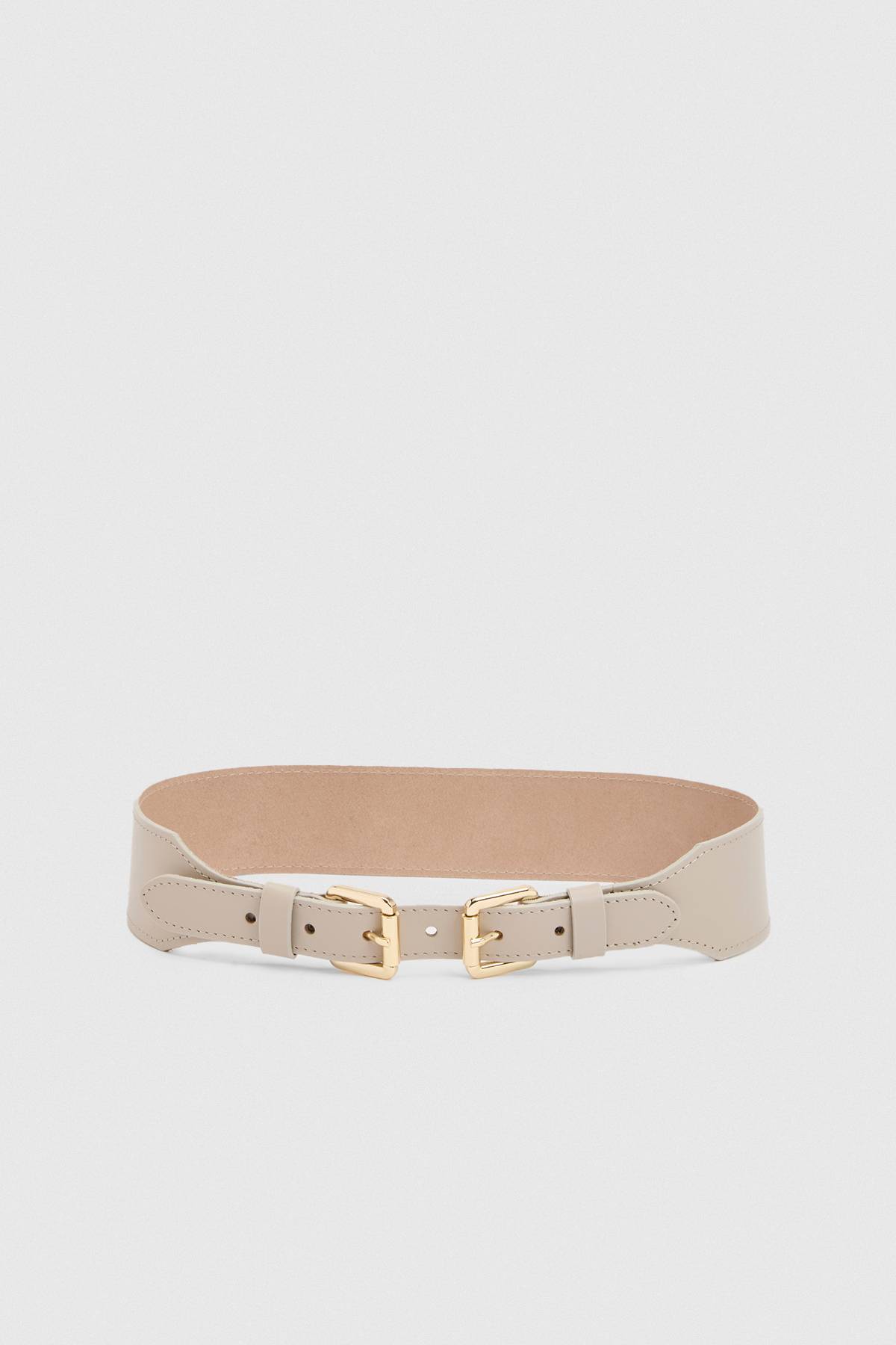 KarenMillen Ceinture en Cuir à Double Boucle