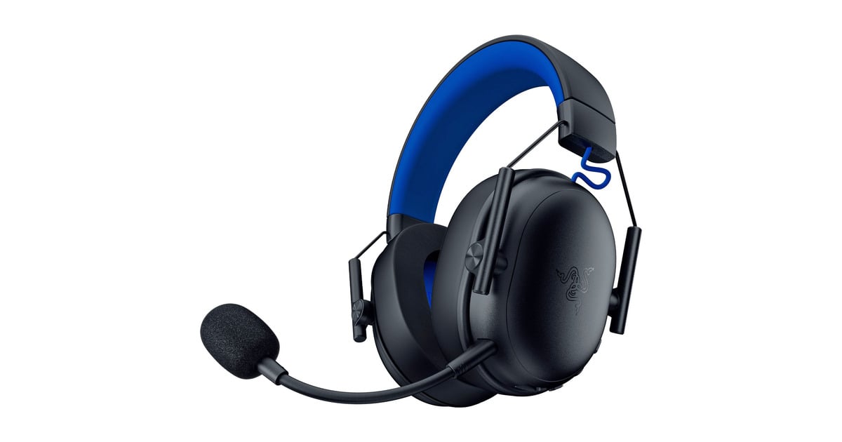RazerBlackShark V3 X Hyperspeed for PlayStation over-ear gaming headset  (Zwart/blauw, PlayStation 4 en 5, 2.4 GHz / Bluetooth)