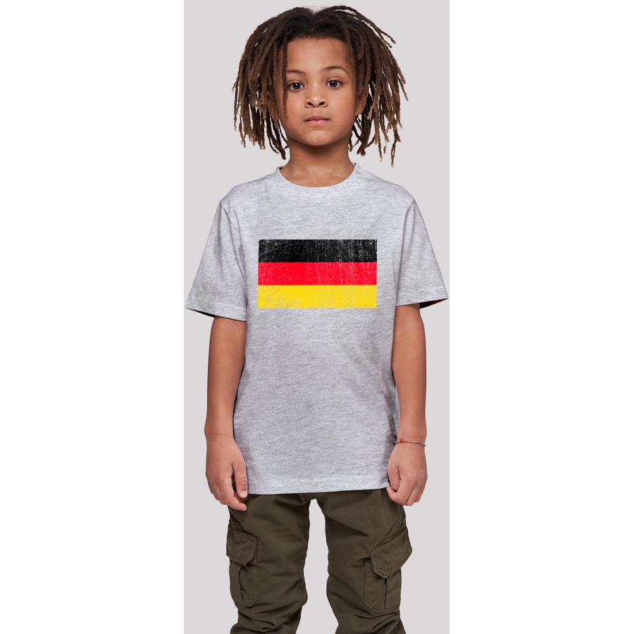 F4NT4STIC T-Shirt Germany Deutschland Flagge distressed heather grey