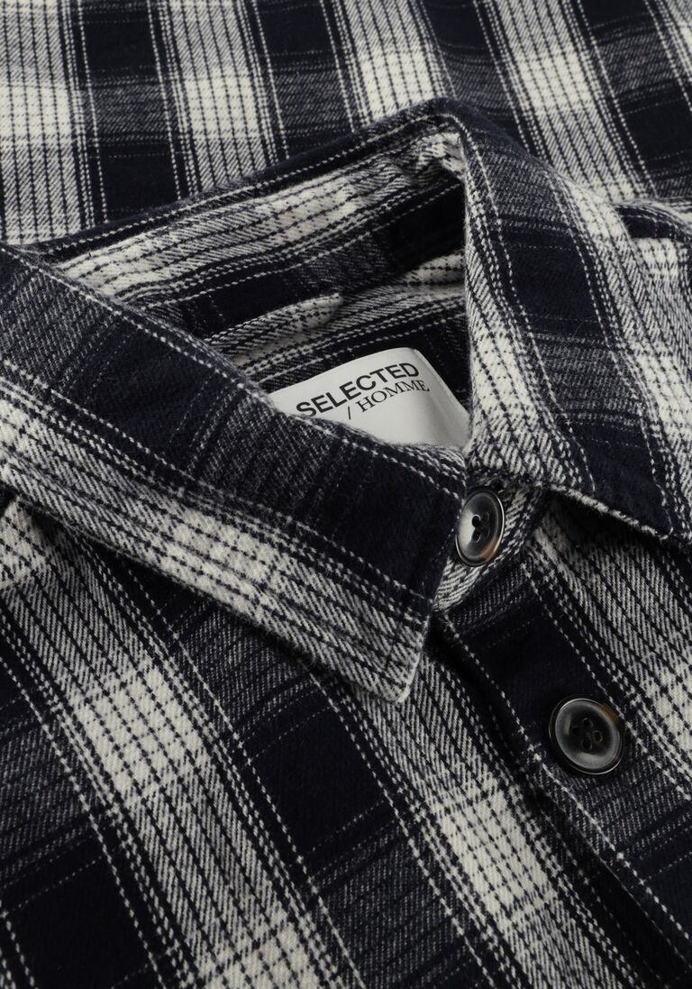 SELECTED HOMME donkerblauwe selected homme overshirt slhloosemason-flannel overshirt w noos