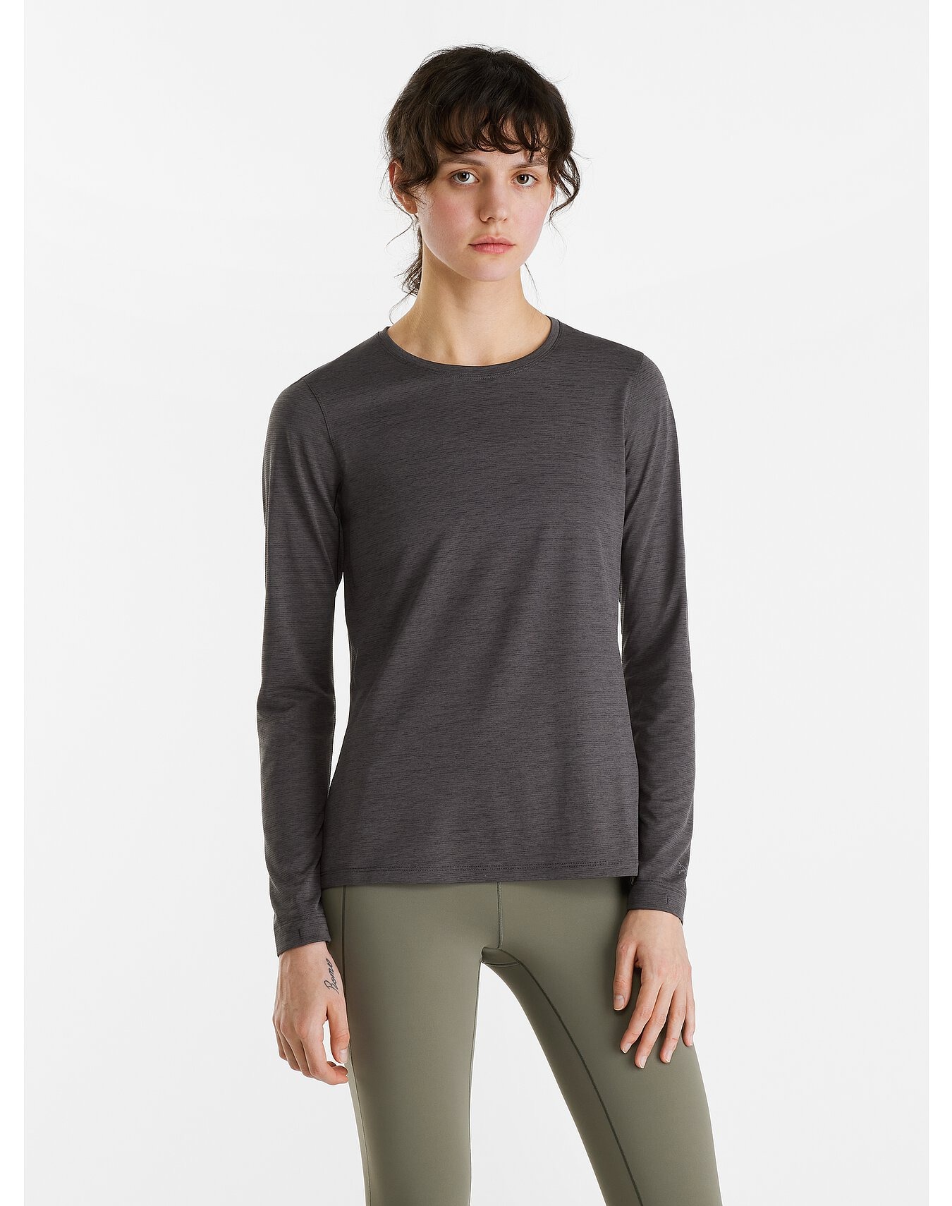 Taema Crew Neck LS Dame Black Heather