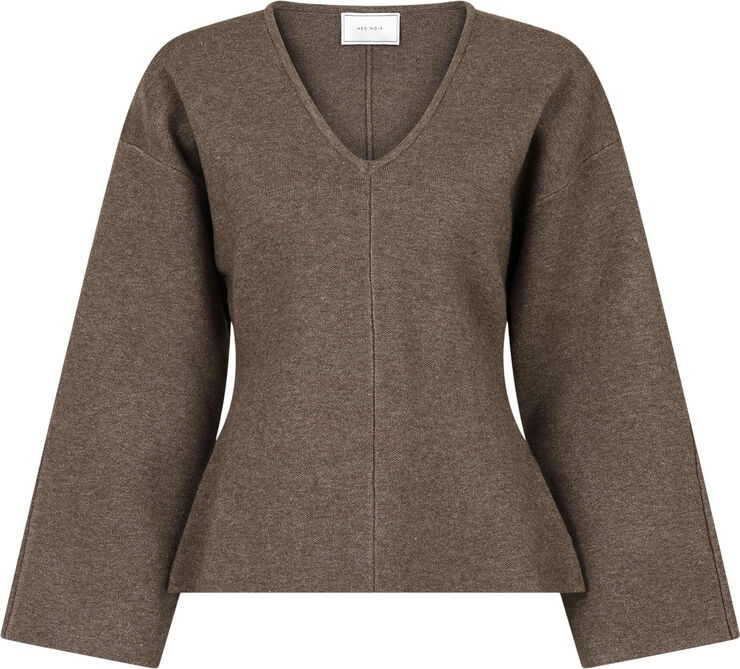 Neo Noir Linda Knit Blouse Mocca